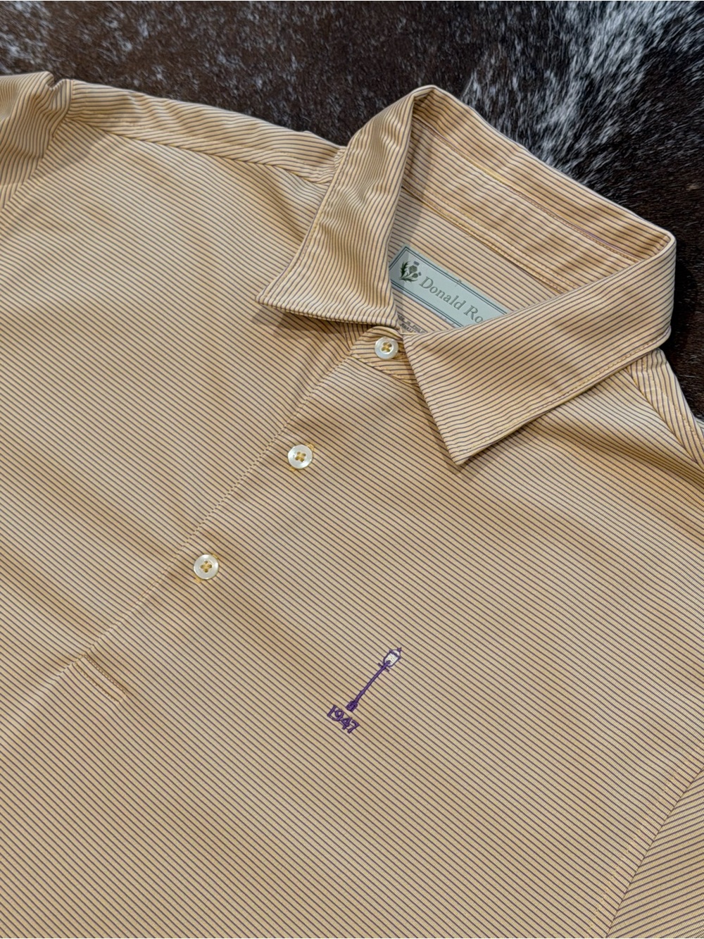 Donald Ross 1947 Striped Performance Golf Polo